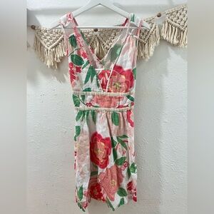 LFDL Floral Sleeveless linen Dress